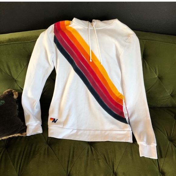 - Aviator Nation Cross stripe pull over hoodie - Picture 2 of 3